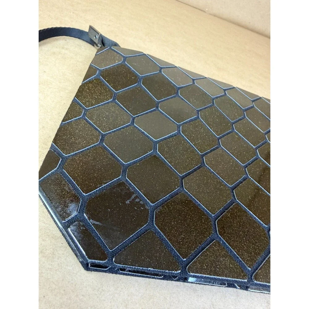 Emilio Pepe Italy Black Geometric Mosaic Clutch Purse Mod Cocktail Evening Retro
